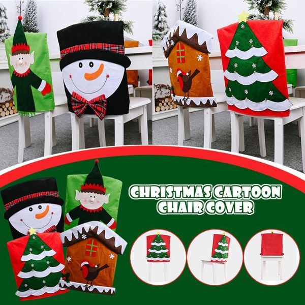 

40# christmas decoration supplies non-woven cartoon christmas chair cover set home decoration navidad droshipping1
