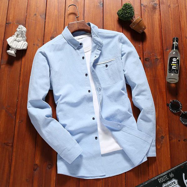 

2019 new men's pure cotton shirt slim fit fashion long sleeve casual business men shirts high quality, White;black