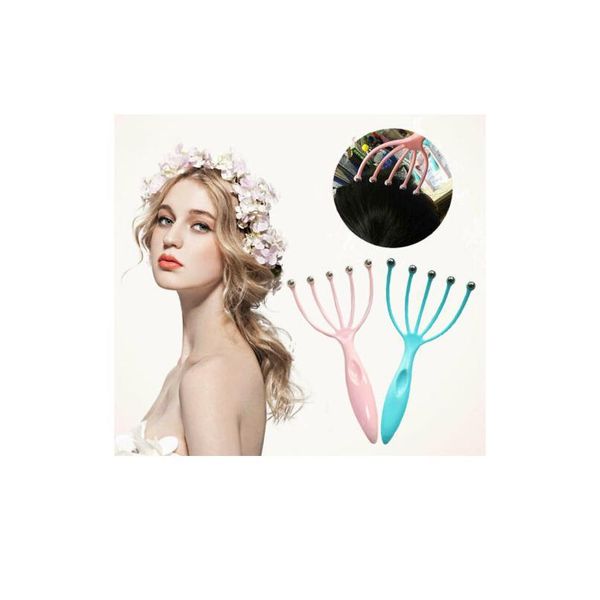 

1pcs five finger head relax massager hair held spa scalp neck stress relief massage release head physician steel b jllzcs, Silver