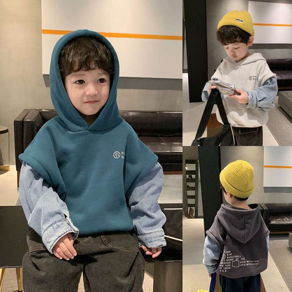 

boys' plush hooded sweater, wtern sle children's et, baby's autumn and winter thickened pullover, korean fashion 2020, Black