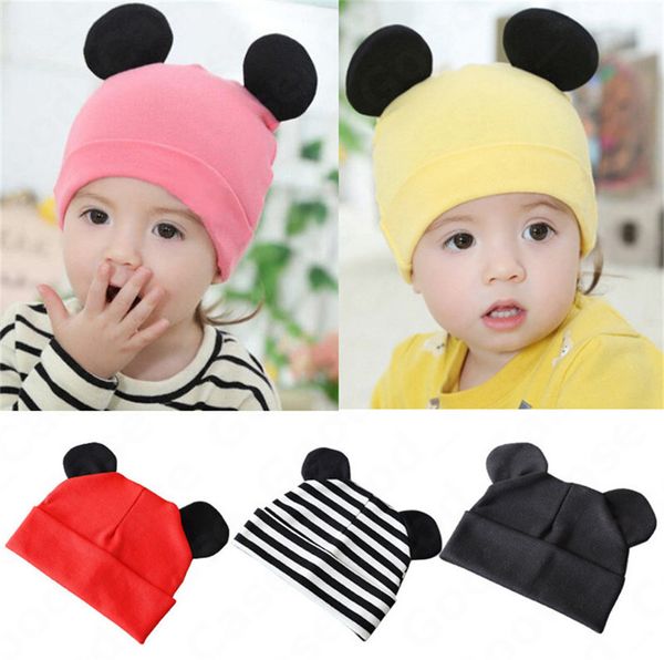 

newborn baby cotton hat cartoon rabbit ear kids autumn winter beanies fashion outdoor keep warm hats skull caps headwear 26 colors f101601, Yellow
