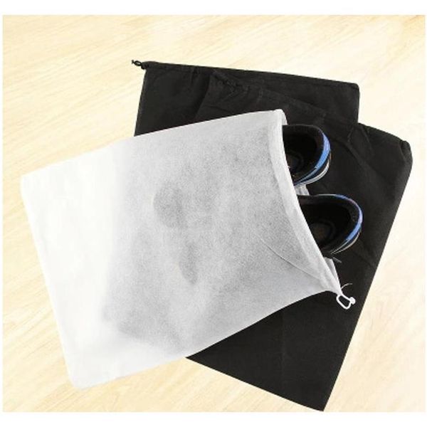 

thicken 35*29cm non-woven shoe bag storage dustproof travel hanging drawstring shoe bags household black white wmtnvj dh_seller2010