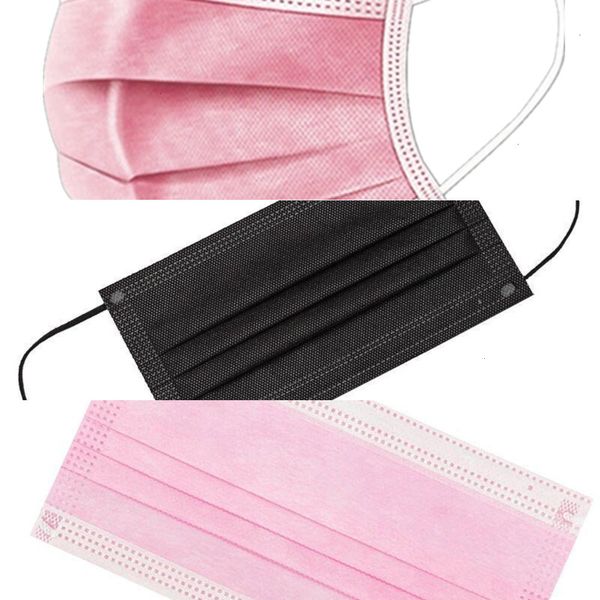 

layer colors 4 face disposable mask non-woven fabrics 3 designer black pink white mascara blue tcrv