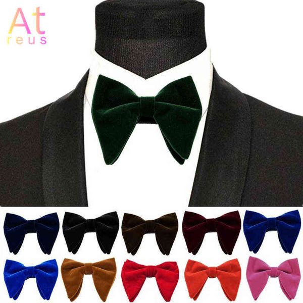 

father's day gift planted velvet bowtie women men groom wedding funeral bow tie solid horn bow ties knot formal wear accessories y1229, Blue;purple