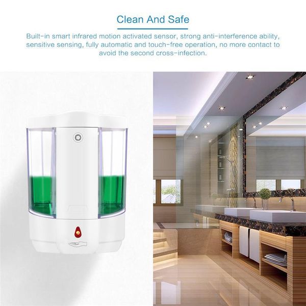 

in stock soap dispenser 800ml wall-mount automatic ir sensor contactless kitchen soap lotion pump for kitchen bathroom