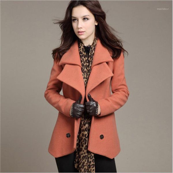 

fashion casual blazers women spring coat ladies new woolen slim-fit large size double-breasted mid-length women's woolen coat1, White;black