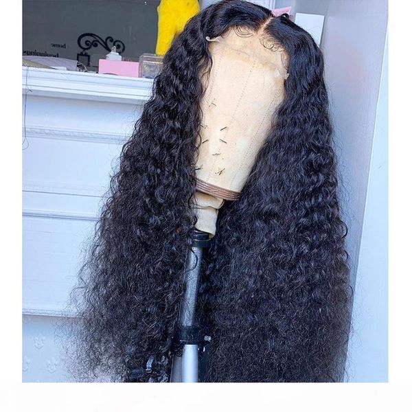 

100% human hair wig brazilian full lace wigs with baby hair kinky curly 13x6 lace front wig for black women, Black;brown
