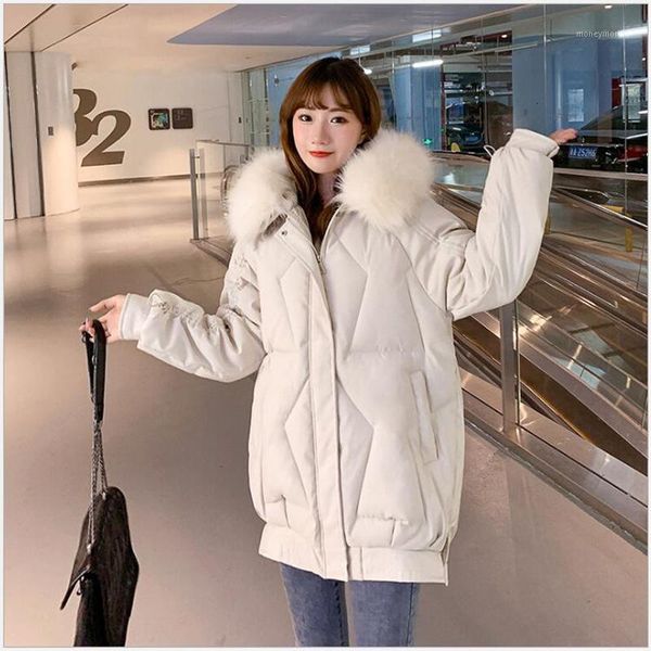 

women's down & parkas 2021 winter coat women warm padded long female slim women's thick cotton jacket clothing casaco feminino r73, Black