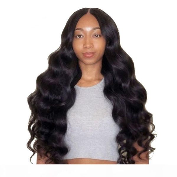 

4x4 closure wig body wave long virgin brazilian remy pre plucked 4x4 lace front wigs with baby hair bleached knots, Black;brown