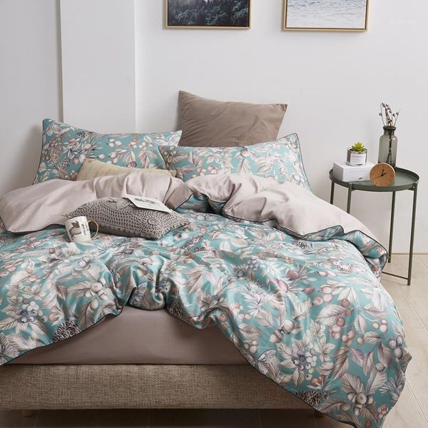 

50 egyptian cotton soft duvet cover fitted/bed sheet set flamingo paisley bedding set family twin  king size 4piece1