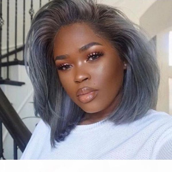 

front human hair wigs with baby hair pre plucked brazilian remy hair full end straight short bob wig for black women, Black;brown