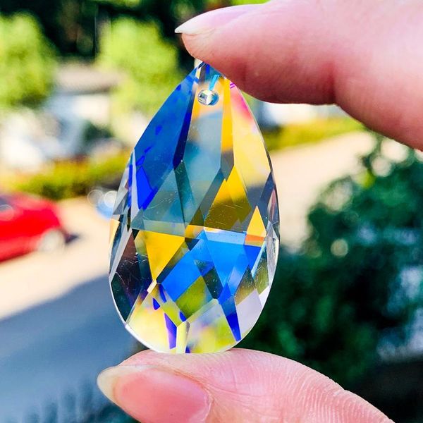 

2 5pcs austrian ab crystal jewelry drop pendant glass multicolored prism crystal lamp wedding pendant diy teardrop hanging decor h jlleyd