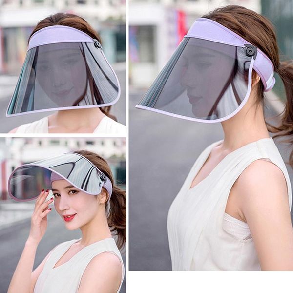 

summer women visor empty sun hat wide large brim face sunscreen cap foldable beach travel riding hats uv protection cap, Blue;gray