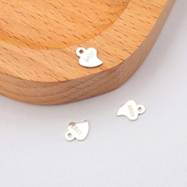 

10шт 925 sterling silver малых женщины ювелирных изделия подвеска капля кулон сердце подвесок для изготовления ювелирных изделий ожерелья бр