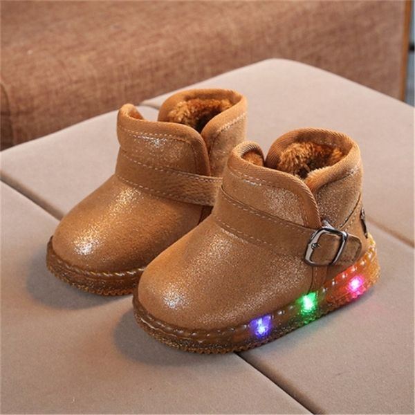 

for warm ankle children with up kids winter toddler baby girls led light shoes boots c1002, Black;grey