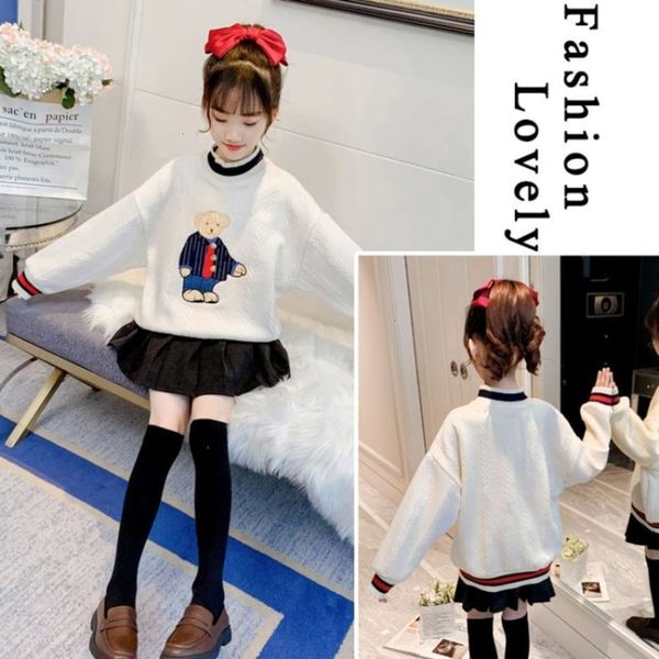 

new sweater autumn sle 2020 foreign middle school universi winter wear children's plush and thickened girls' zp7m, Black