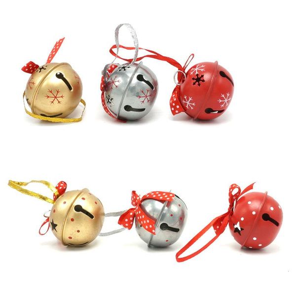

рождественский продукт 6 шт. 6 типы красный золотой серебристый металл джингл белл с точкой лента для дома 50 мм50 мм40 мм бесплатная достав