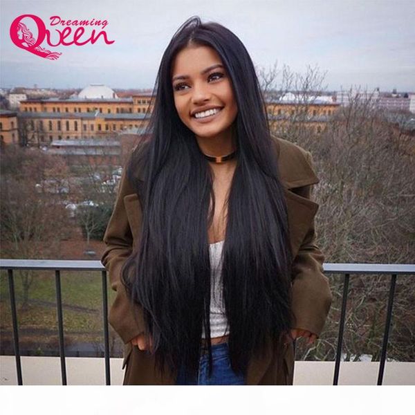 

long lace frontal wig brazilian straight human vingin hair wig with150% density human hair wigs for black women, Black;brown