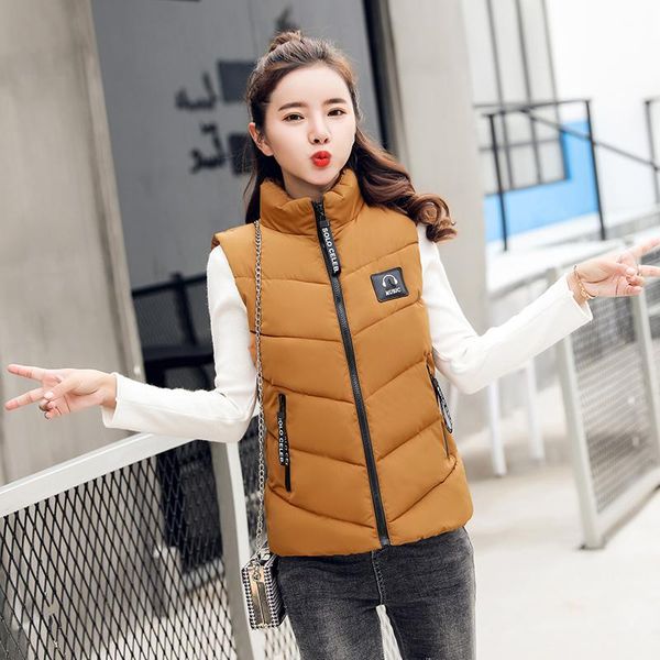 

wholesale 2020 new autumn winter selling women's fashion casual female nice warm vest outerwear mp831, Black;white