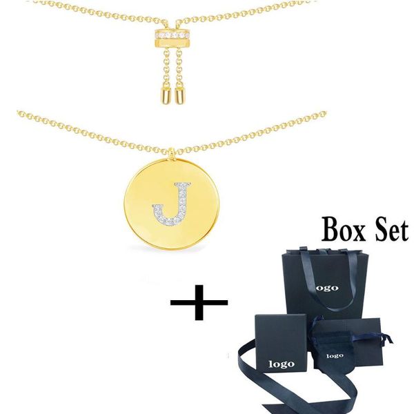 

chains 2021 fashion golden yellow letter j necklace shiny and charming luxury personality lady temperament charm romantic jewelry, Silver