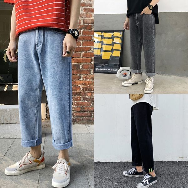 

k1bmn мужчин джинсовые мужские прямые молодежные городские джинсы и jeanspants и jeansfashion мужские брюки 2020 осенние новые джинсы аудиов, Blue