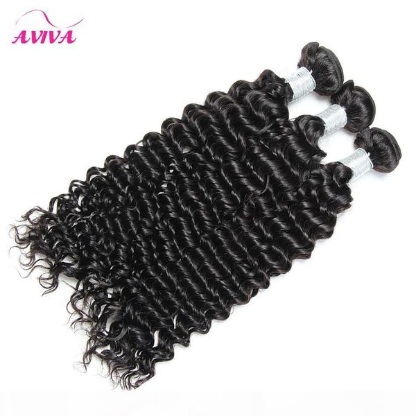 

8a peruvian indian malaysian mongolian cambodian brazilian deep curly virgin hair weave 3 4 5 bundles curly remy human hair extensions, Black