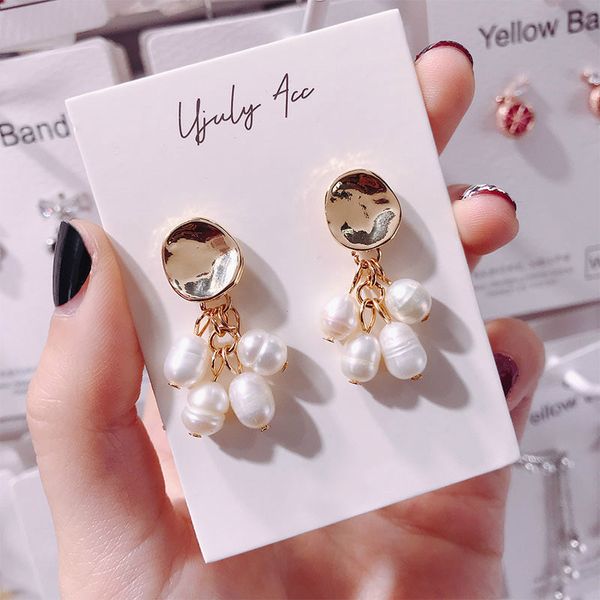 

2021 pearls earrings new fashion arrival metal classic water drop women dangle earrings imitation pearl earrings korean jewelry, Silver