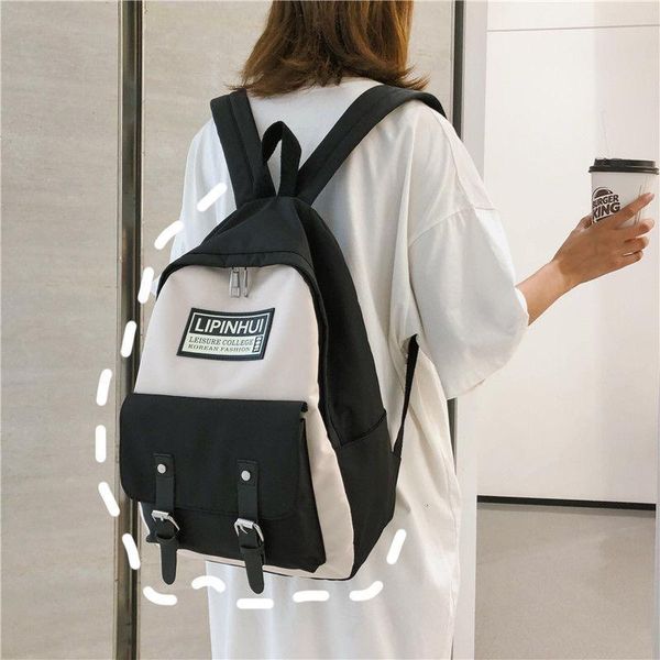 

simple canvas backpack women school bags for teenage girls teen bagpack preppy style campus back pack female 2020 new bbyvuz alice_bag