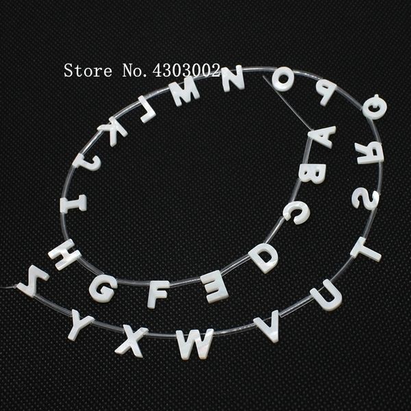 

26pcs/set a to z natural letter mother of pearl shell for diy jewelry alphabet 26 letters mop pearl shell beads y200730