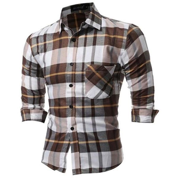 

2020 new men 100% cotton plaid shirt long sleeve slim fit dress shirts casual fashion business social shirt plus size -3xl, White;black