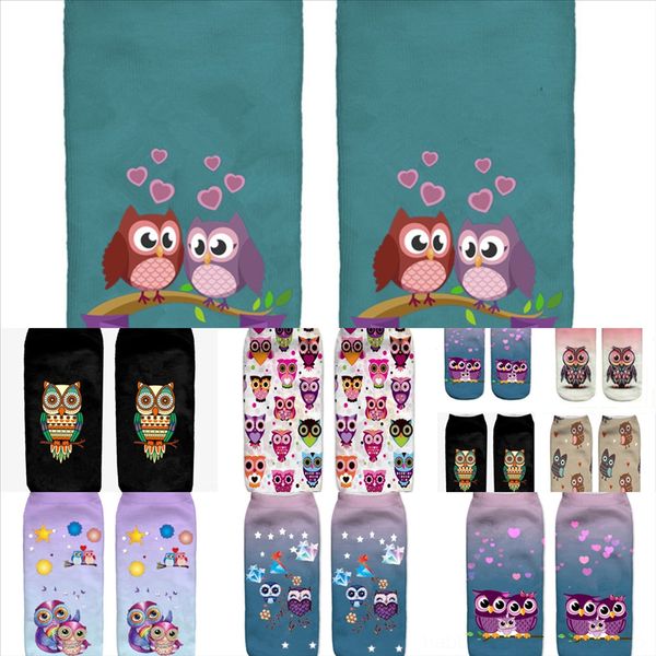 

vnf81 fashion new women arrival animal print socks male ankle owl socks street underwear stylist mens basketball slipper socks for indoor, Black