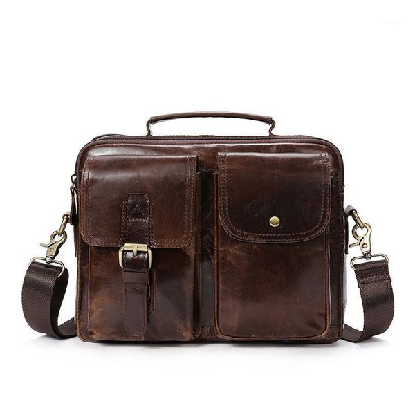 

briefcases oil wax leather men's handbags business genuine retro shoulder bag messenger bag1