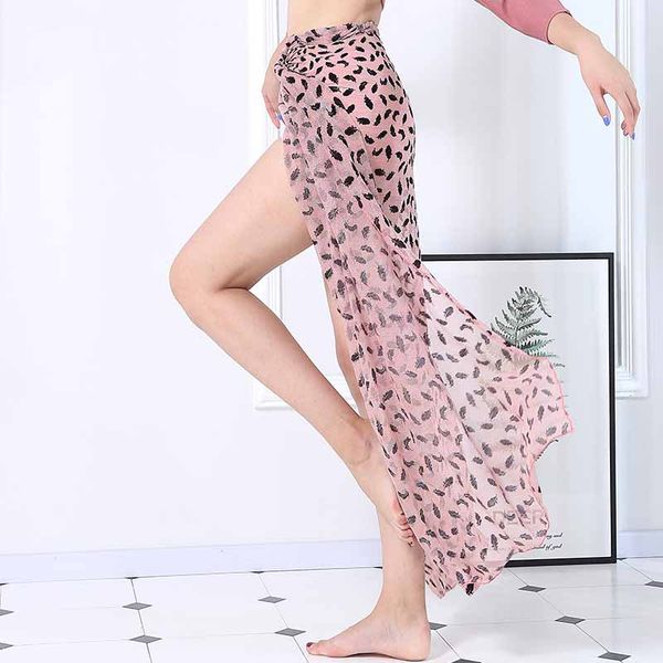 

bellydance fashion multiple wearing methods skirt hip scarf feather clothes oriental practice performance wear june021, Black;red