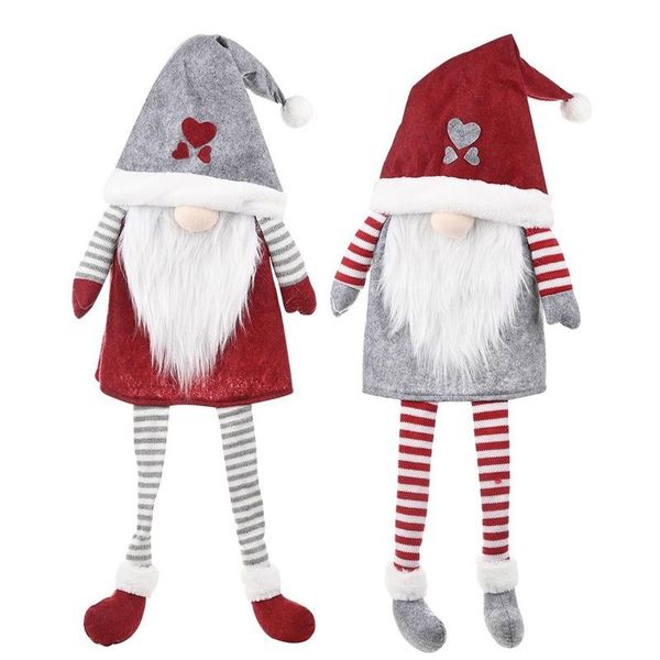 

90x40cm christmas tree er decorations santa claus pendant large nonwovens long leg santa drop ornaments adornos de navidad