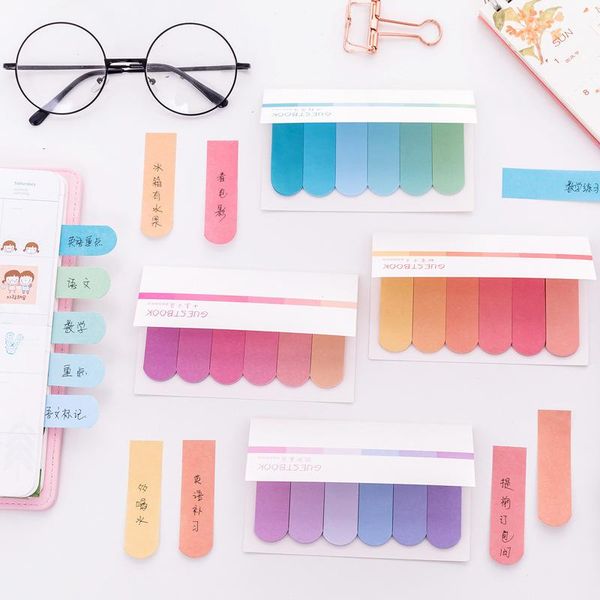 

свежий радуга градиент цвета sticky note mini index lable закладка memo канцелярские принадлежности школьные принадлежности bbyutj wrhome