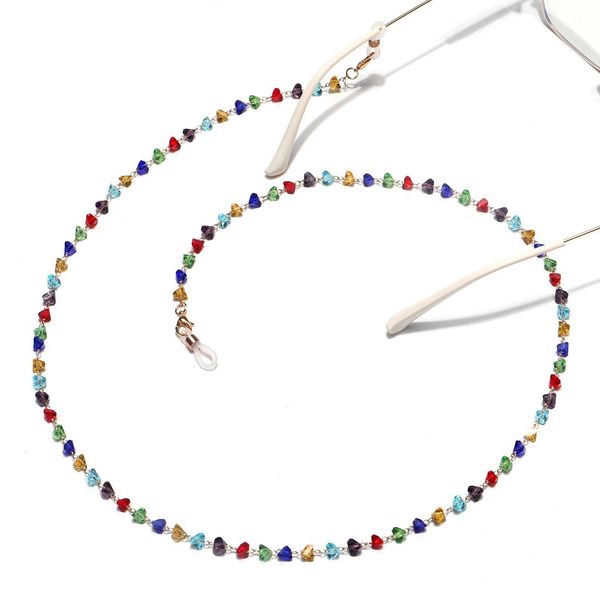 

2020 gold color triangle multi color crystal chain luxury handmade sun glasses cord travel fashion sunglasses eyeglasses chain h jllytu