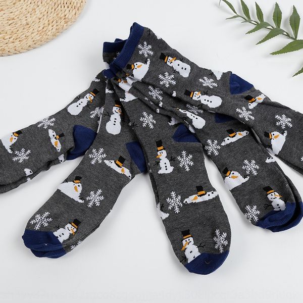 

autumn and winter t c tube men's absorb sweat and ventilate christmas snowman snow stockings christmas high socks high socks ptpxc, Black
