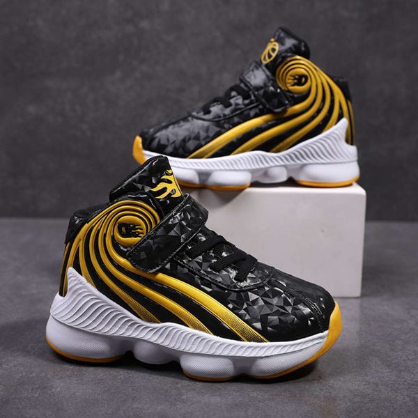 

children's sports new autumn 2020 basketball middle and big kids' high foot protection boys' running sho, Black