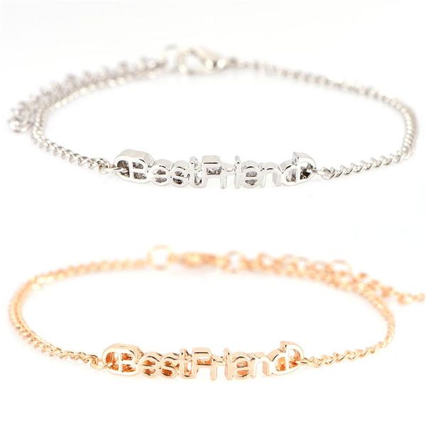 

fashion friend bracelets letter bracelets friendship bracelet pulseras jewelry gifts bangle for girl and women, Golden;silver