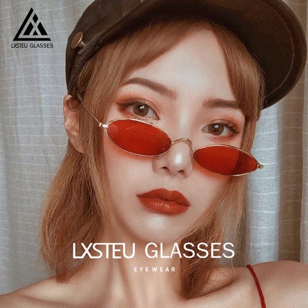 

korean version of the tiktok oval mirror, female character net sunglasses ins glasses shake red, White;black