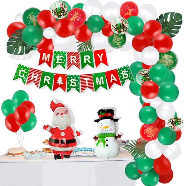 

garland kit merry decor santa claus ballon latex balloon set christmas party supplies happy new year