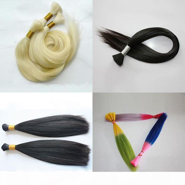 

hair peruvian human hair bulk for braids straight hair extensions 100g pcs 4 bundles bulk no weft, Black