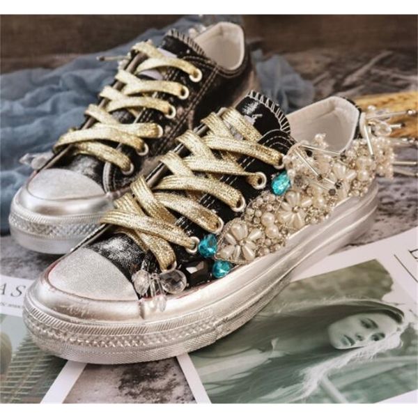 

2020 retro station old classic heavy canvas strass shoes fqfg, Black