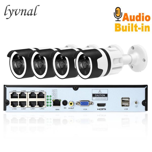 

wireless camera kits lyvnal 4ch sony 1080p 2mp surveillance security ip poe with audio 8ch nvr kit p2p onvif plug and play
