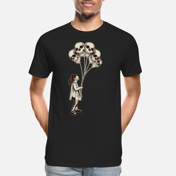 

spooky tattoo style girl with skull balloons t shirt diy unique tracksuit hoodie sweatshirt