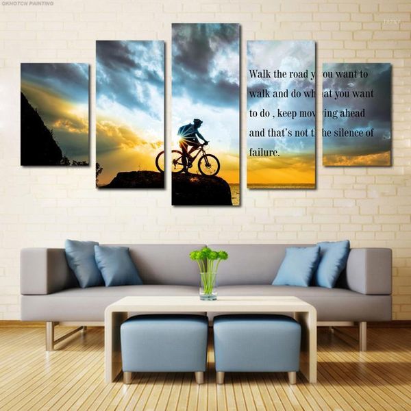 

paintings 5pcs landscape at dusk canvas painting inspirational statement print poster modern wall art picture living room home decoration1