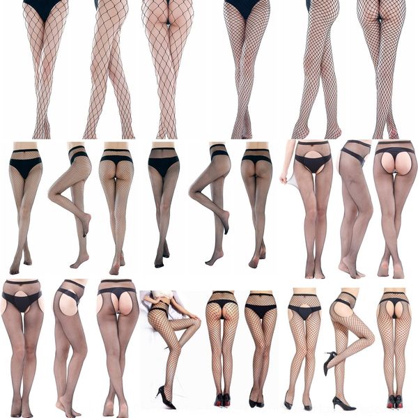 

hvf06 stockin bottomed underwear leggings leggings big mesh pantyhose mesh stockings open denim with hollowed out panties and fishing wo, Black