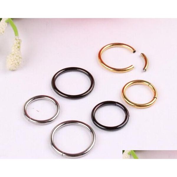 

new arrival nose hoop nose rings body piercing jewelry segment ring 3 colors drop shipping vwhul, Black
