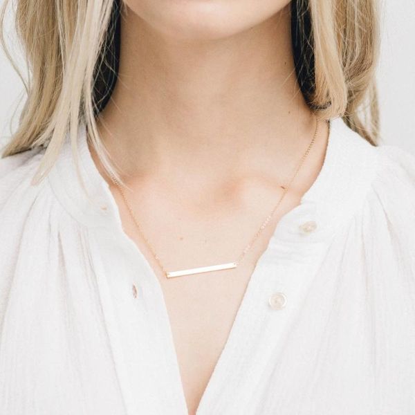 

gold custome necklace women long chain stainless steel pendant statement necklace choker fashion jewelry friend couple gift, Golden;silver