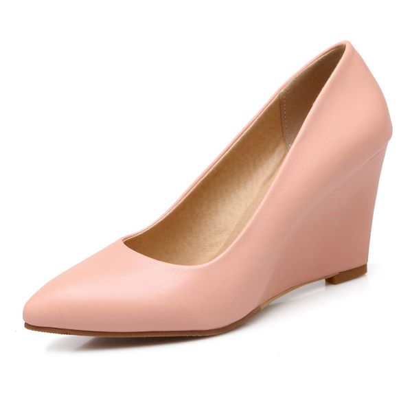 

dress shoes in the spring of 2021 high-heeled wedge lighter pointed 31-43, Black